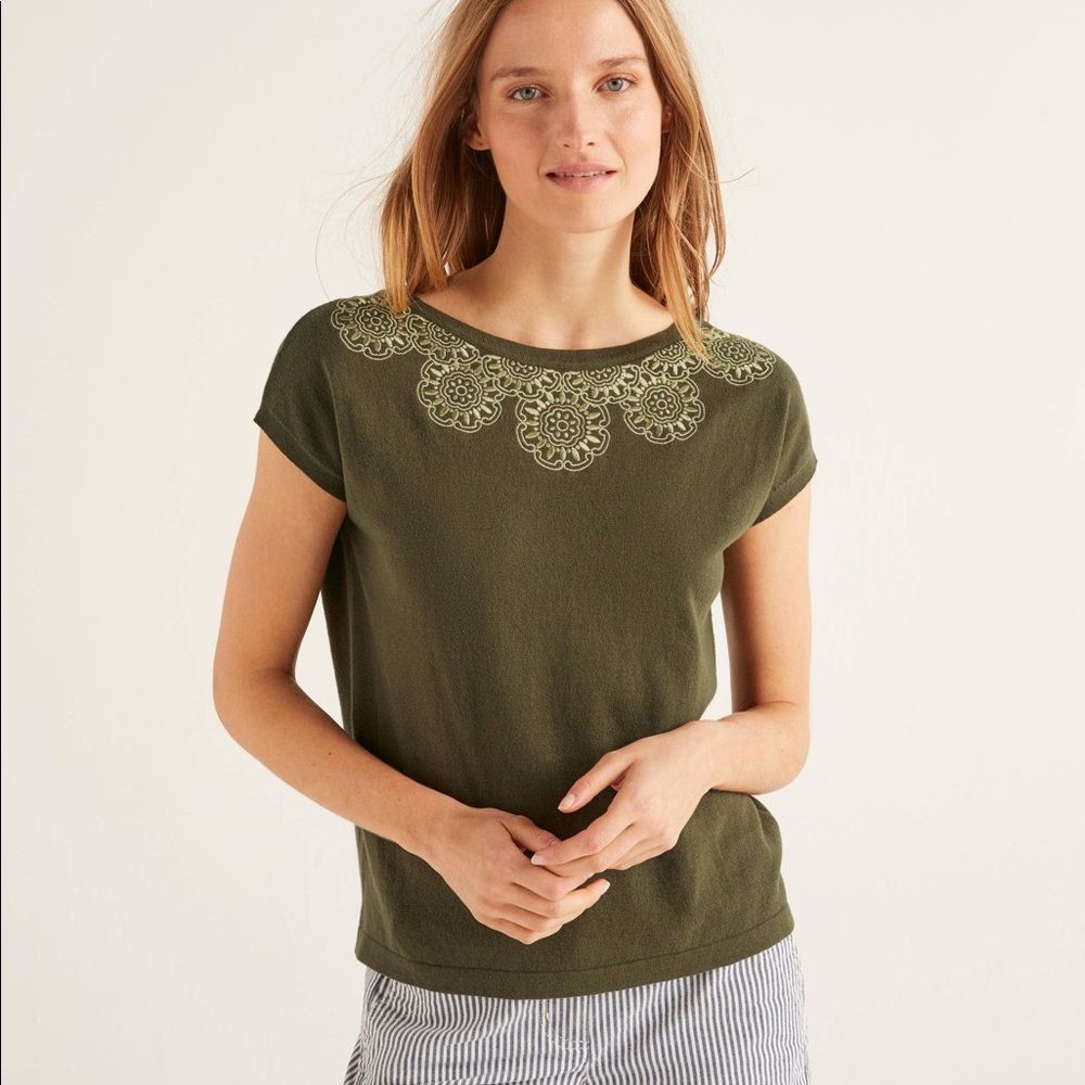 Boden Elgin Embroidered knitted tee